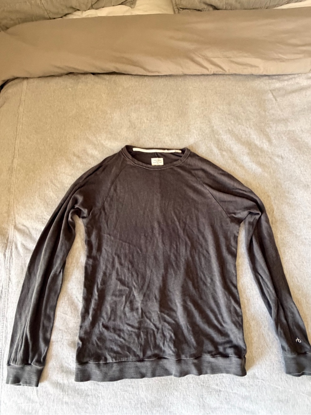 rag & bone Men's Long-Sleeve Crewneck Shirt - Charcoal